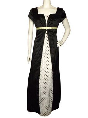 JODY Maxi Dress, 9/10, Vintage, Black/White polka dot, Long/Prom, Empire waist